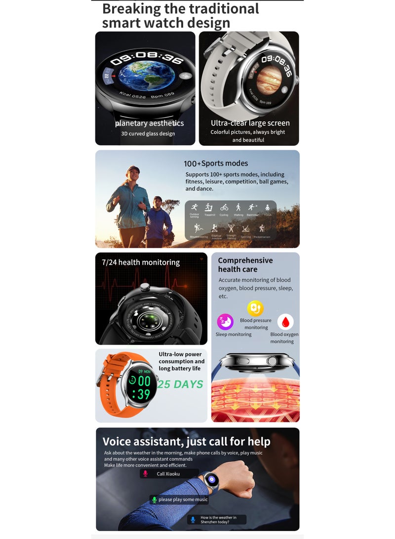 Trytoo Unisex Smartwatch with Bluetooth Calling – 1.52'' HD Touch Screen, Heart Rate & Sleep Monitor, Multi-Sport Fitness Tracker, Long Battery Life, Waterproof, Compatible with Android & iOS - Image 5